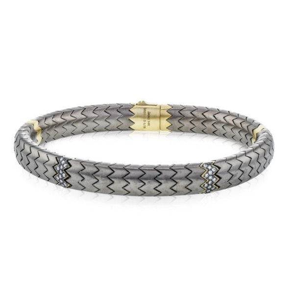 Men's Titanium Bracelet In 14k Gold With Diamonds - Simon G. Jewelry