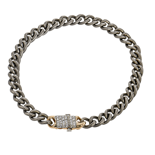 Men's Titanium Bracelet In 14k Gold With Diamonds - Simon G. Jewelry