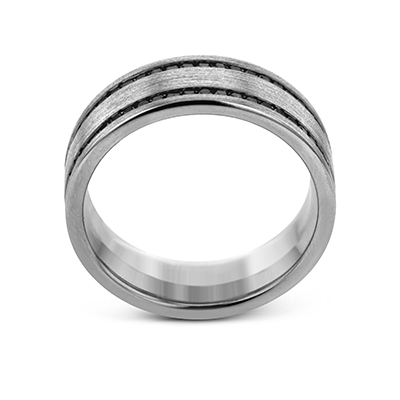 Men's Wedding Band In 14k Gold With Black Diamonds - Simon G. Jewelry