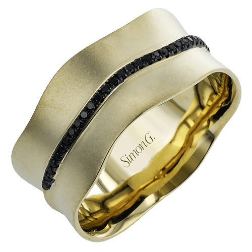 Men's Wedding Band in 14k Gold with Black Diamonds - Simon G. Jewelry