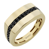 Men's Wedding Band In 14k Or 18k Gold With Black Diamonds - Simon G. Jewelry