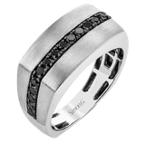 Men's Wedding Band In 14k Or 18k Gold With Black Diamonds - Simon G. Jewelry