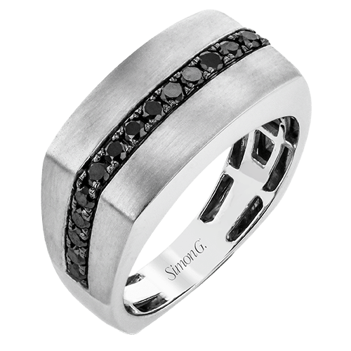 Men's Wedding Band In 14k Or 18k Gold With Black Diamonds - Simon G. Jewelry