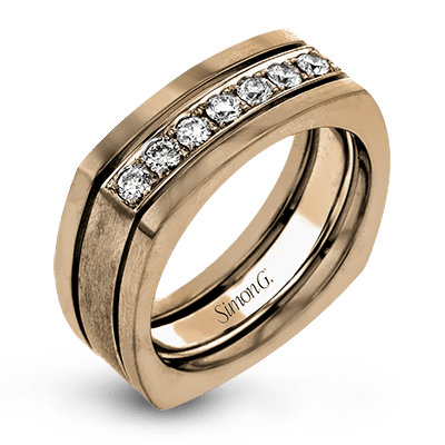 Men's Wedding Band In 14k Or 18k Gold with Diamonds - Simon G. Jewelry