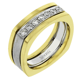 Men's Wedding Band In 14k Or 18k Gold with Diamonds - Simon G. Jewelry