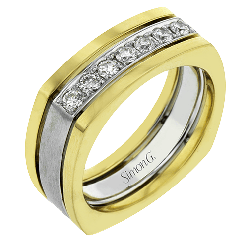 Men's Wedding Band In 14k Or 18k Gold with Diamonds - Simon G. Jewelry