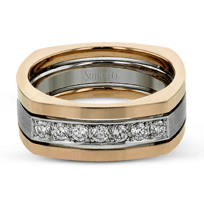 Men's Wedding Band In 14k Or 18k Gold with Diamonds - Simon G. Jewelry