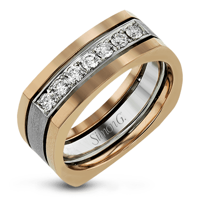 Men's Wedding Band In 14k Or 18k Gold with Diamonds - Simon G. Jewelry