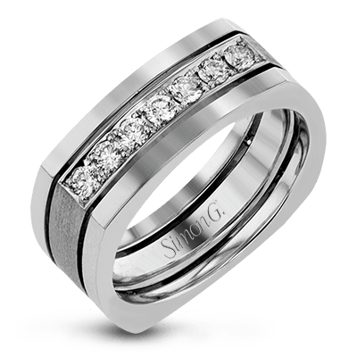 Men's Wedding Band In 14k Or 18k Gold with Diamonds - Simon G. Jewelry