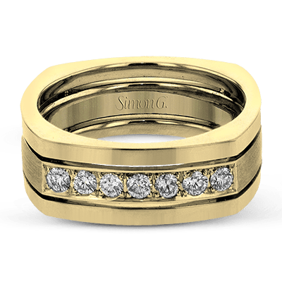 Men's Wedding Band In 14k Or 18k Gold with Diamonds - Simon G. Jewelry