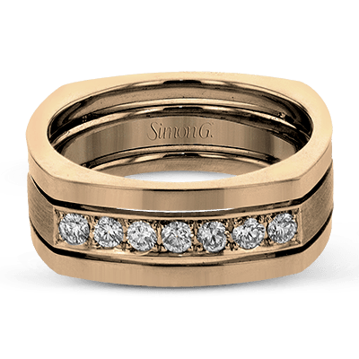 Men's Wedding Band In 14k Or 18k Gold with Diamonds - Simon G. Jewelry