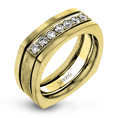 Men's Wedding Band In 14k Or 18k Gold with Diamonds - Simon G. Jewelry