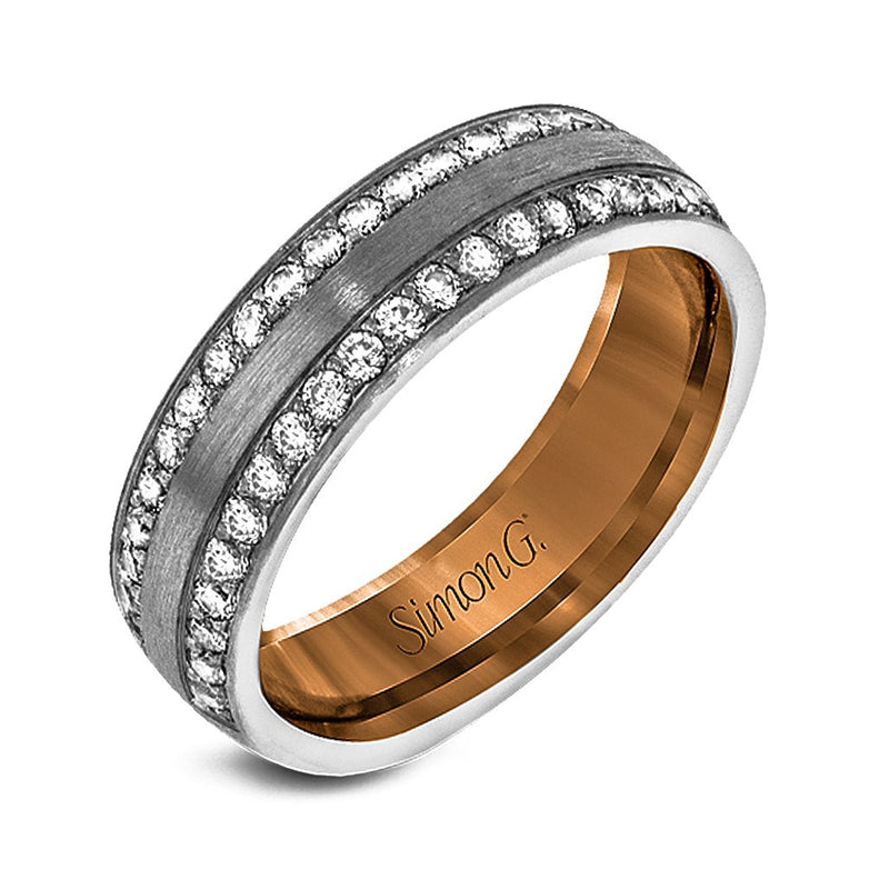 Men's Wedding Band In 14k Or 18k Gold With Diamonds - Simon G. Jewelry