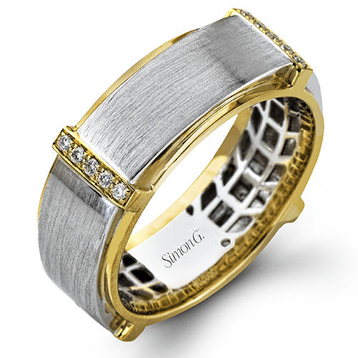 Men's Wedding Band In 14k Or 18k Gold with Diamonds - Simon G. Jewelry