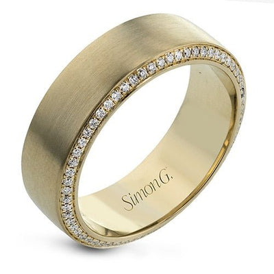 Men s Wedding Band In 14k Or 18k Gold With Diamonds Simon G. Jewelry