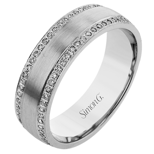 Men's Wedding Band in 14k or 18k Gold with Diamonds - Simon G. Jewelry