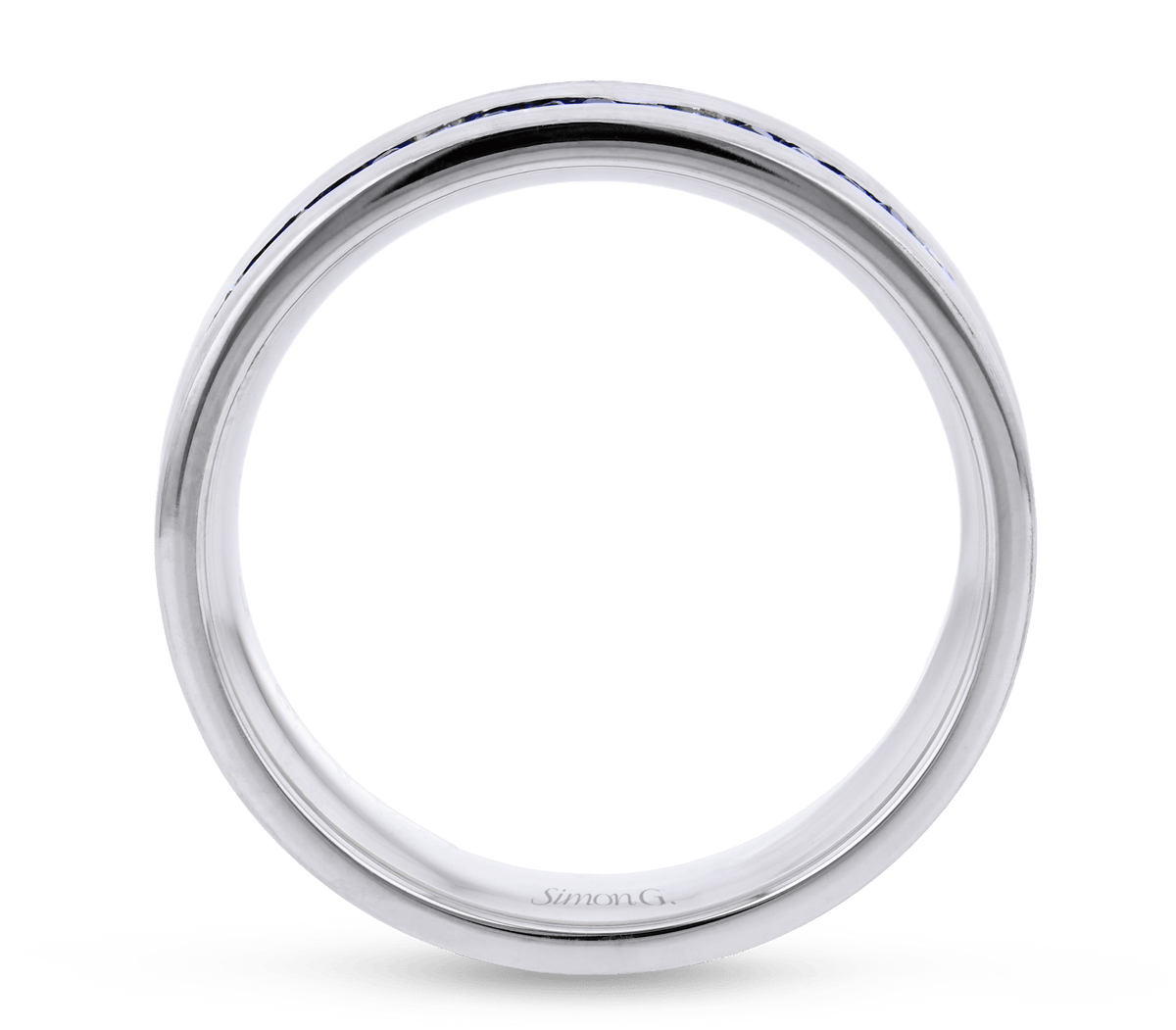 Men's Wedding Band In 14k Or 18k Gold with Diamonds & Sapphires - Simon G. Jewelry