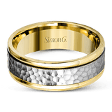 Men's Wedding Band In 14k Or 18k Gold with Platinum - Simon G. Jewelry