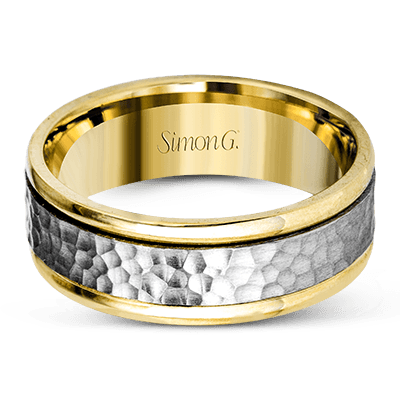 Men's Wedding Band In 14k Or 18k Gold with Platinum – Simon Jewelry