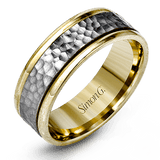 Men's Wedding Band In 14k Or 18k Gold with Platinum - Simon G. Jewelry