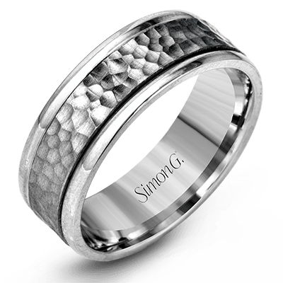 Men's Wedding Band In 14k Or 18k Gold with Platinum - Simon G. Jewelry