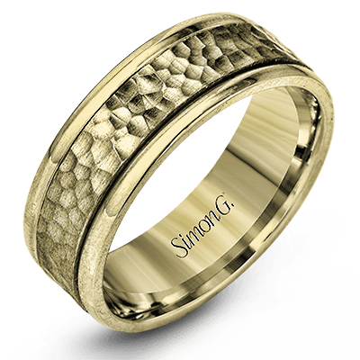 Men's Wedding Band In 14k Or 18k Gold with Platinum - Simon G. Jewelry