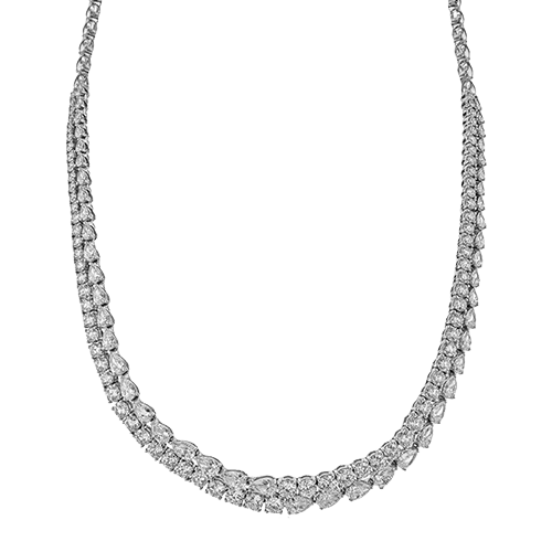 Mixed Shaped Diamond Necklace in 18k Gold - Simon G. Jewelry