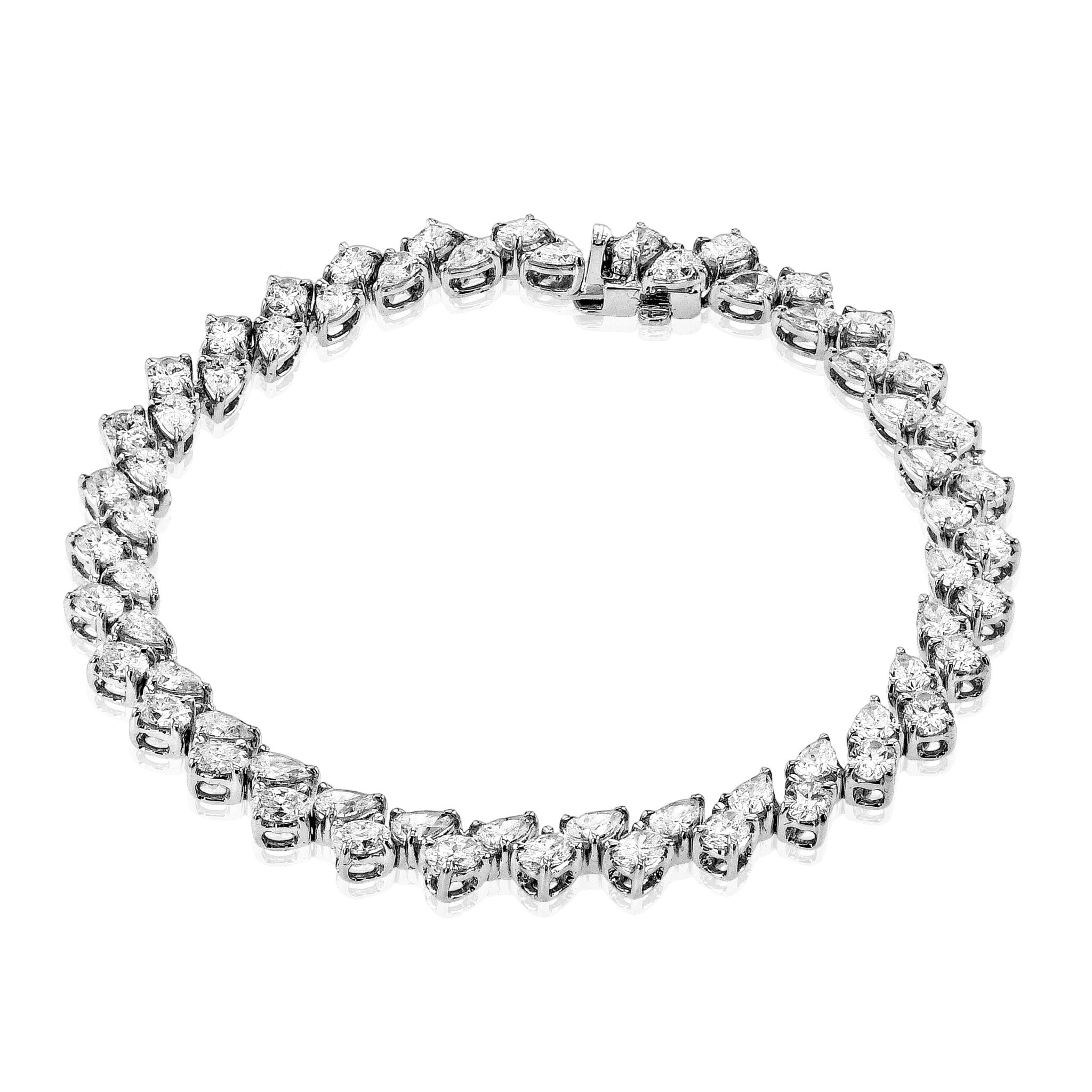 Mixed - Shaped Tennis Bracelet in 18k Gold with Diamonds - Simon G. Jewelry
