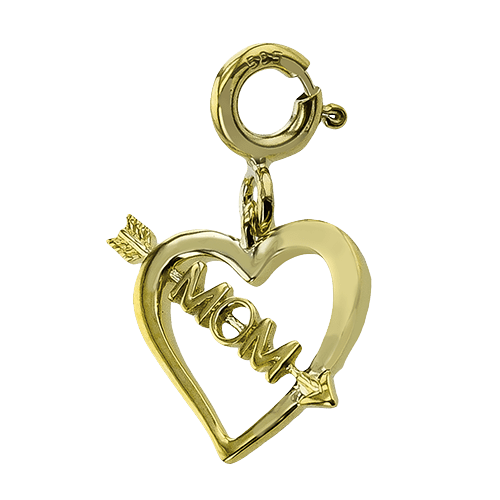 Mom Heart Charm in 14k Gold - Simon G. Jewelry