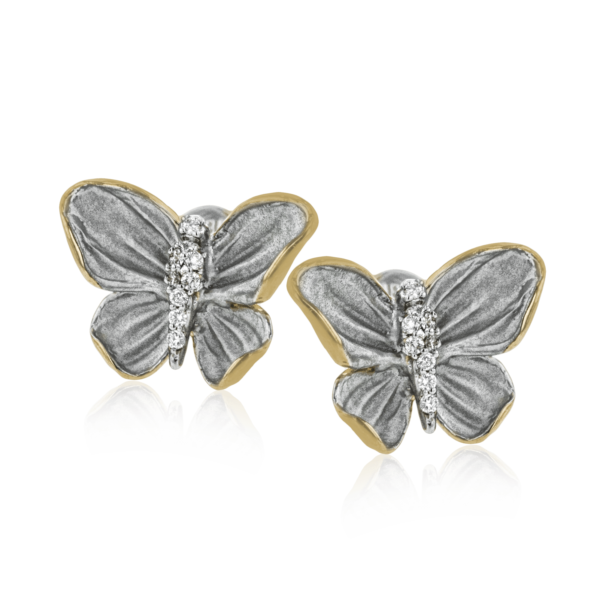 Monarch Butterfly Earrings in 18k Gold with Diamonds - Simon G. Jewelry