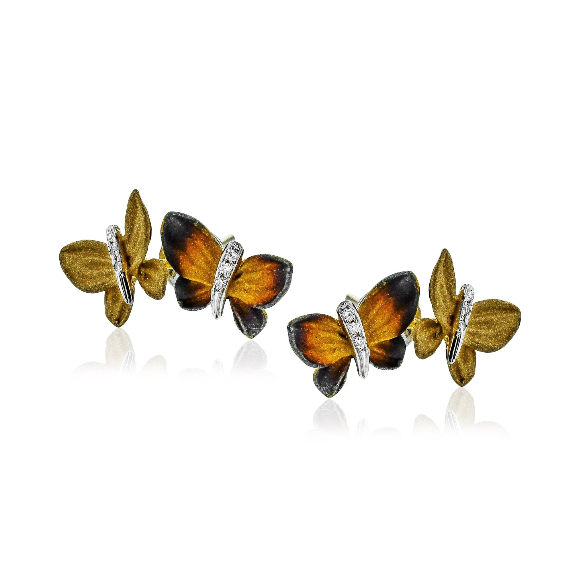 Monarch Butterfly Earrings in 18k Gold with Diamonds - Simon G. Jewelry