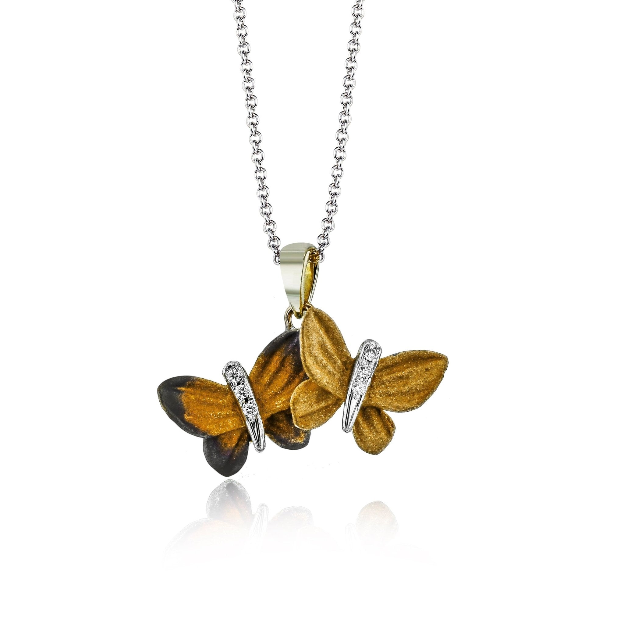 Monarch Butterfly Pendant in 18k Gold with Diamonds - Simon G. Jewelry