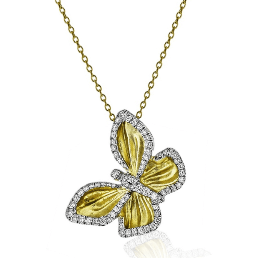 Monarch Butterfly Pendant in 18k Gold with Diamonds - Simon G. Jewelry