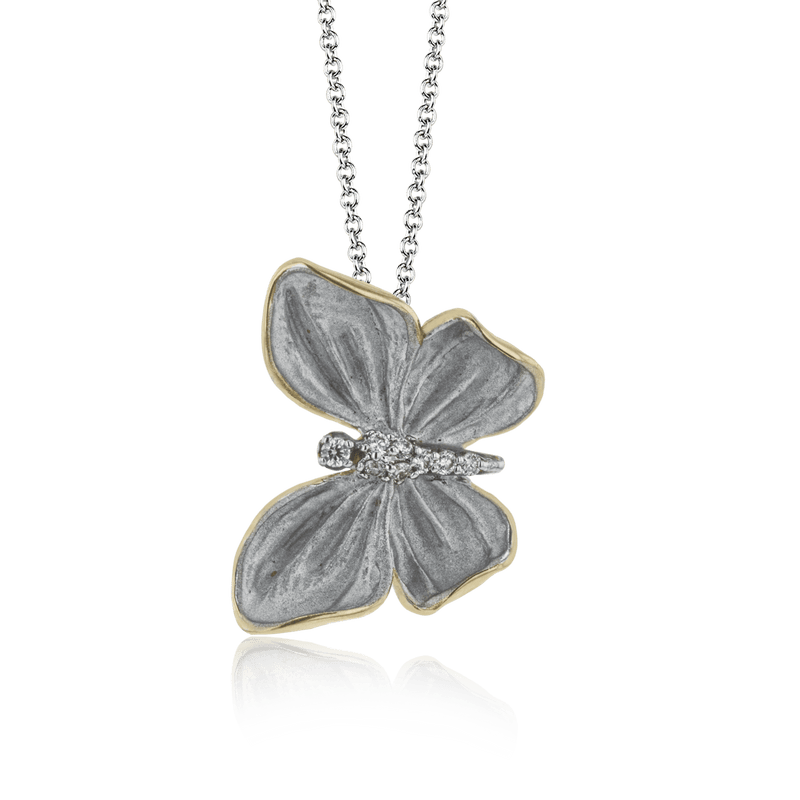 Monarch Butterfly Pendant Necklace in 18k Gold with Diamonds - Simon G. Jewelry