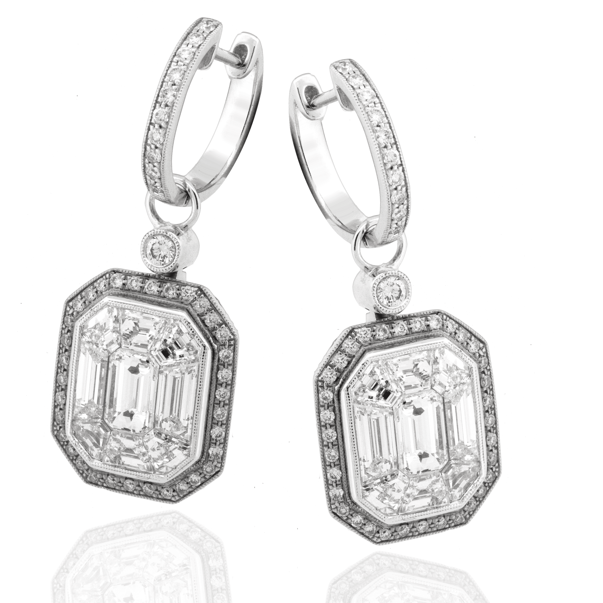 Mosaic Diamond Drop Earrings - Simon G. Jewelry