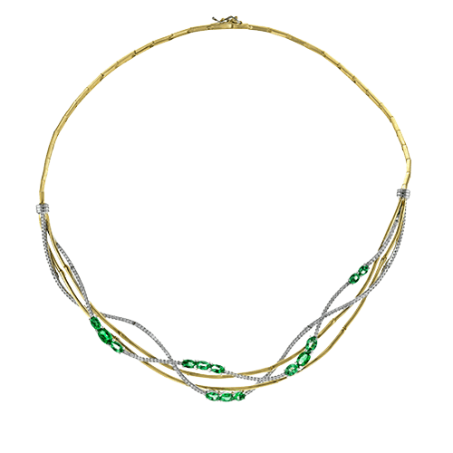 Nav.neck - color in 18k Gold with Diamonds - Simon G. Jewelry