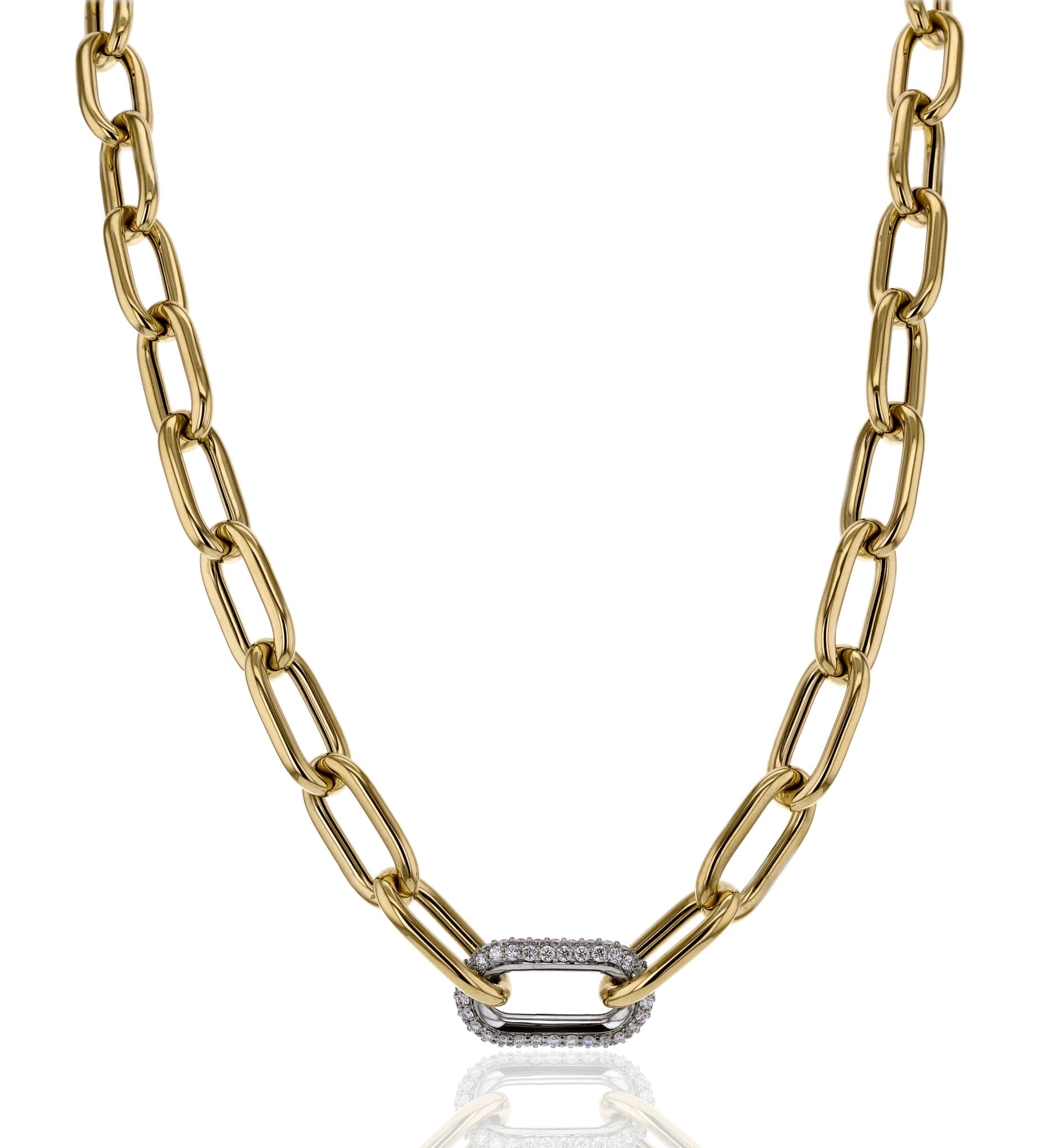 Oval Chain Link Diamond Necklace - Simon G. Jewelry