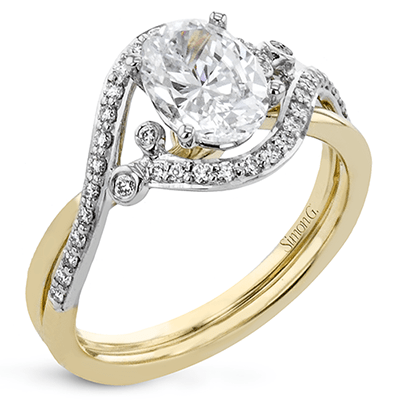 Oval - Cut Criss - Cross Engagement Ring In 18k Gold With Diamonds - Simon G. Jewelry