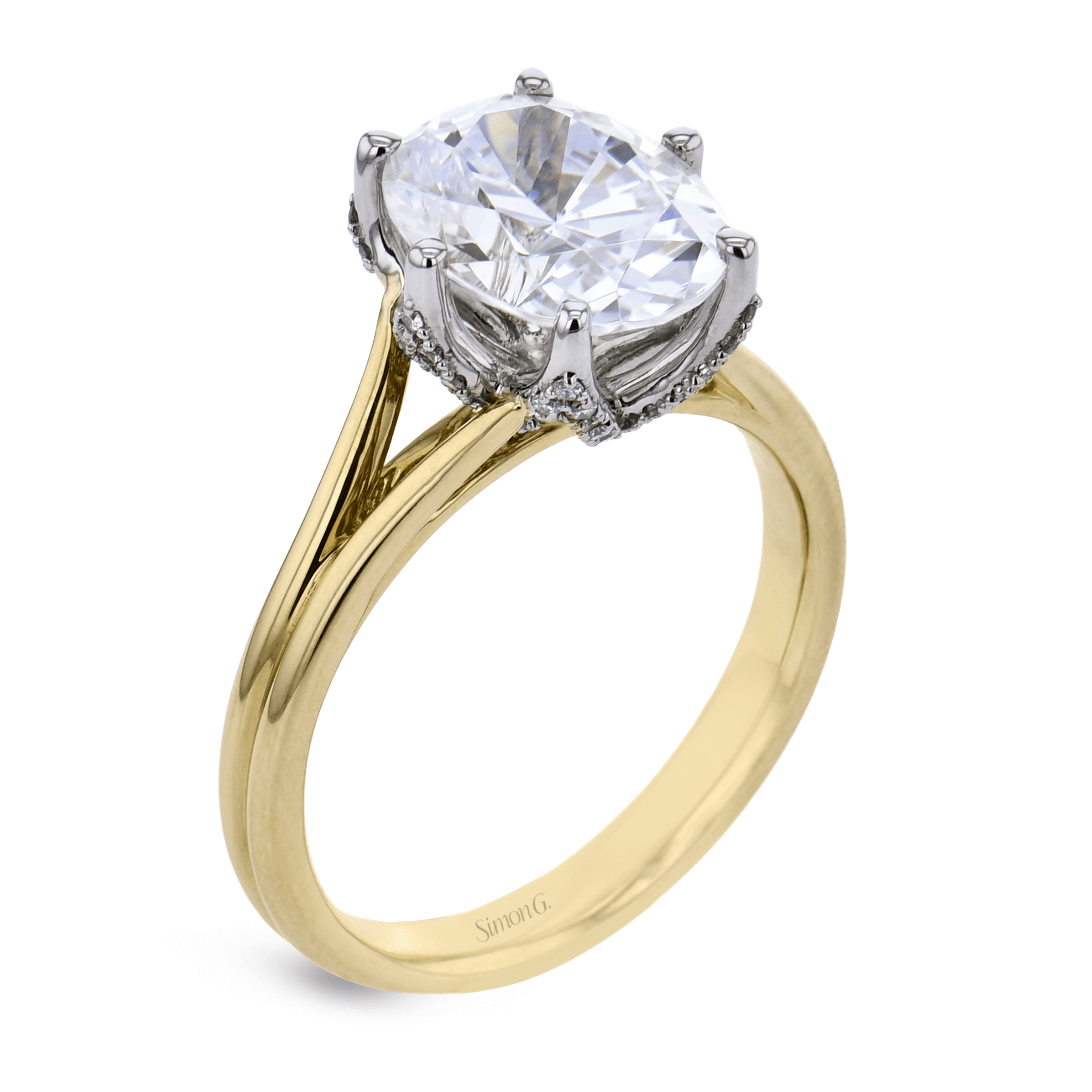 Oval-cut Diamond Engagement Ring in 18k Gold - Simon G. Jewelry