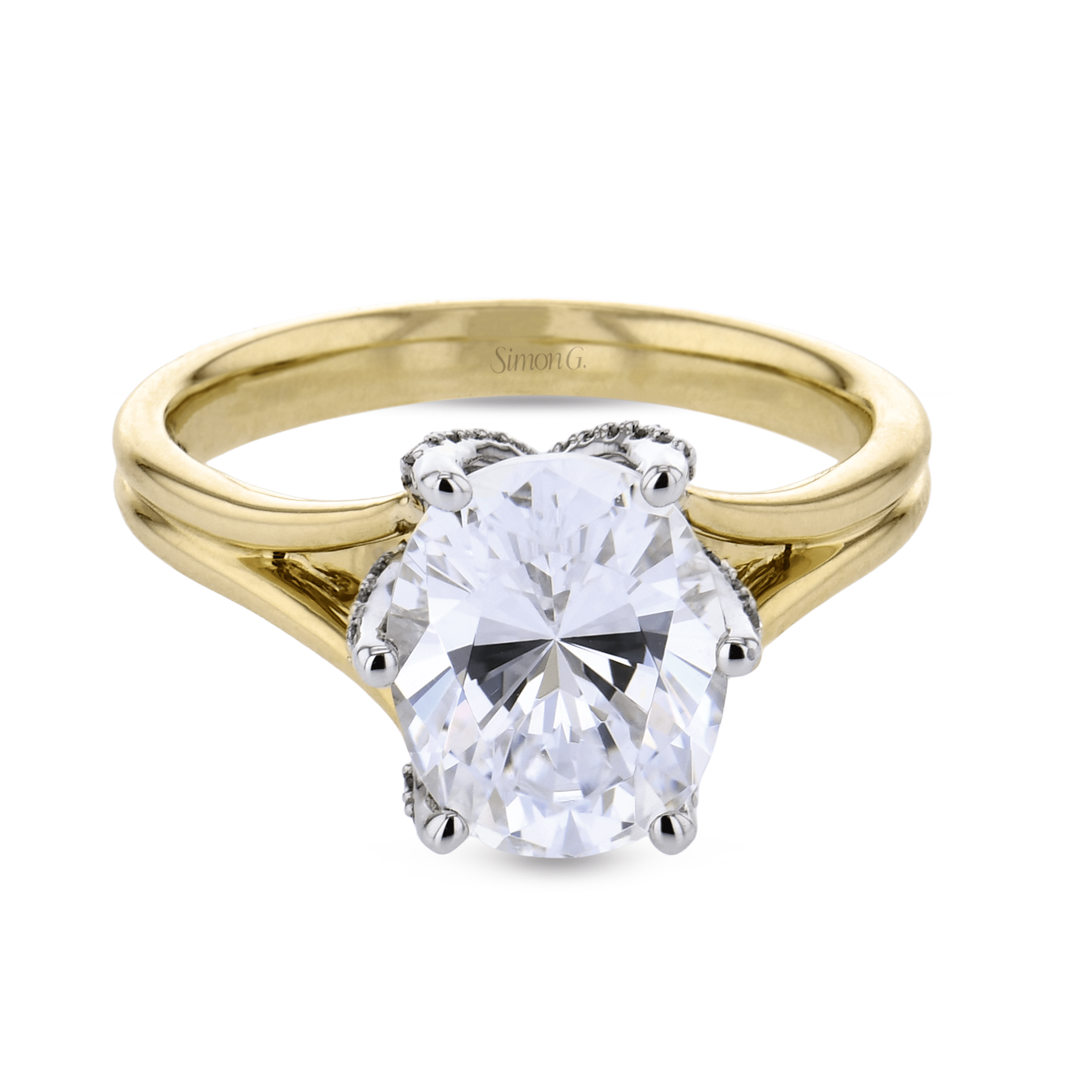 Oval-cut Diamond Engagement Ring in 18k Gold - Simon G. Jewelry
