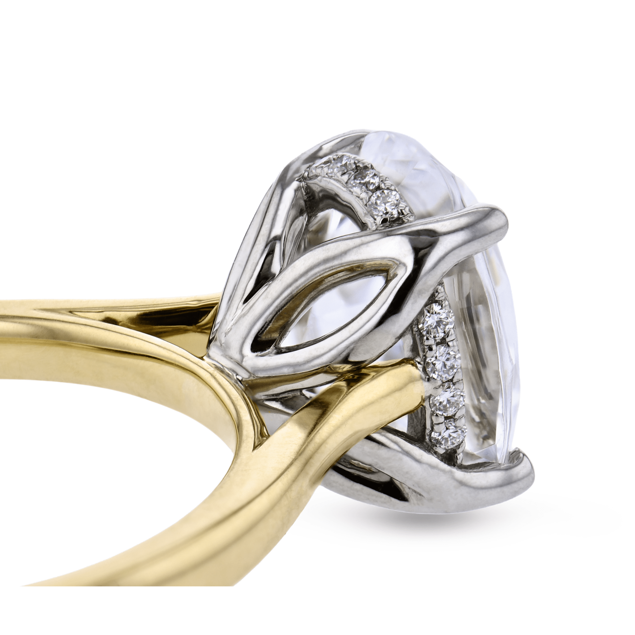 Oval-cut Diamond Tulip Engagement Ring in 18k Gold - Simon G. Jewelry