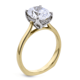 Oval-cut Diamond Tulip Engagement Ring in 18k Gold - Simon G. Jewelry
