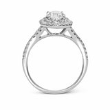 Oval - Cut Double - Halo Engagement Ring In 18k Gold With Diamonds - Simon G. Jewelry