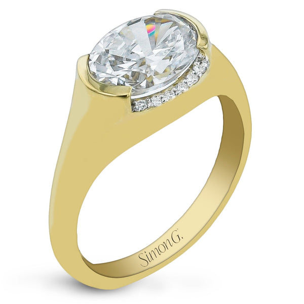 Oval - Cut Engagement Ring in 18k Gold with Diamonds - Simon G. Jewelry