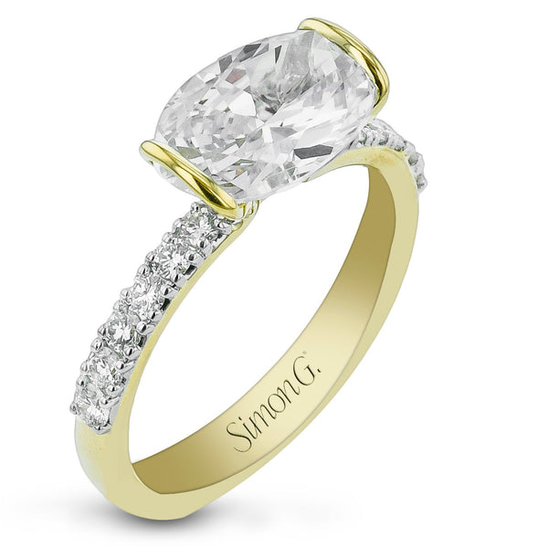 Oval - Cut Engagement Ring in 18k Gold with Diamonds - Simon G. Jewelry
