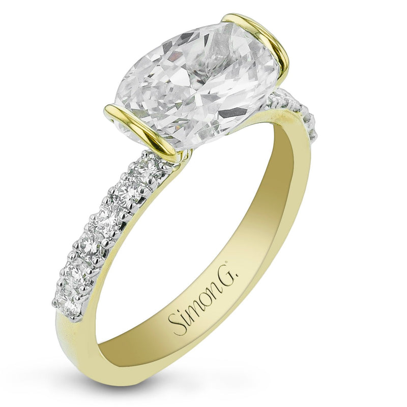 Oval - Cut Engagement Ring in 18k Gold with Diamonds - Simon G. Jewelry
