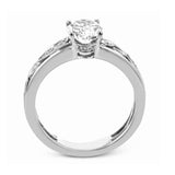 Oval - Cut Engagement Ring In 18k Gold With Diamonds - Simon G. Jewelry