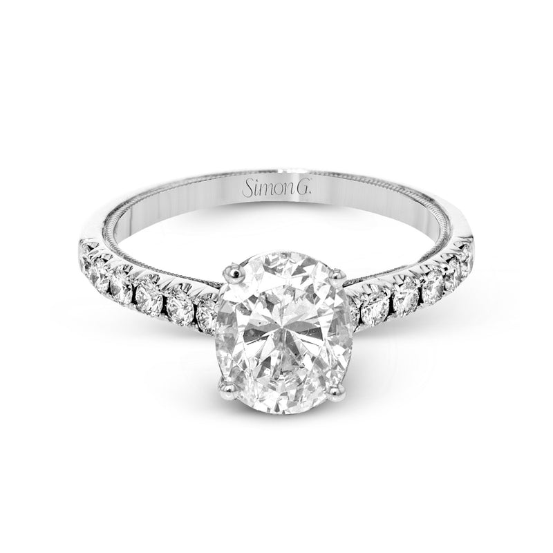 Oval - Cut Engagement Ring In 18k Gold With Diamonds - Simon G. Jewelry