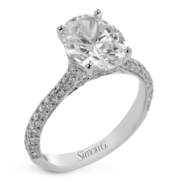 Oval - Cut Engagement Ring in White Gold With Diamonds (Custom) - Simon G. Jewelry