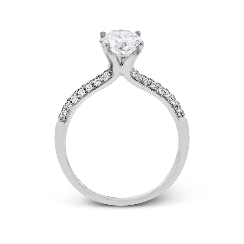 Oval - cut Engagement Ring & Matching Wedding Band in 18k Gold with Diamonds - Simon G. Jewelry